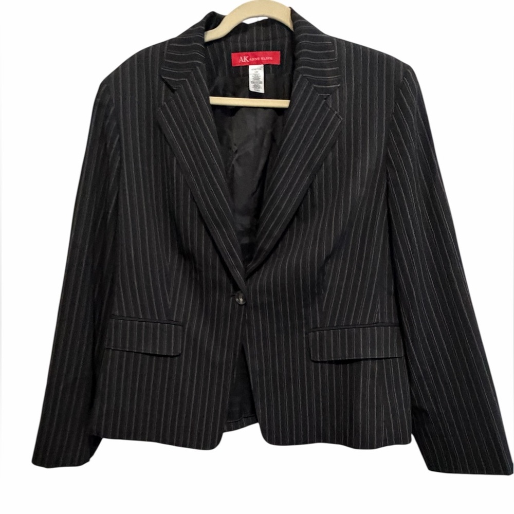 Anne Klein Black Pinstripe Blazer